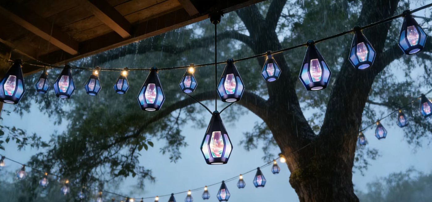 Solar flame string lights